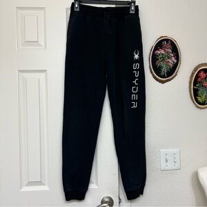 Spyder kids black solid basic sweats pants joggers casual active school outdoors